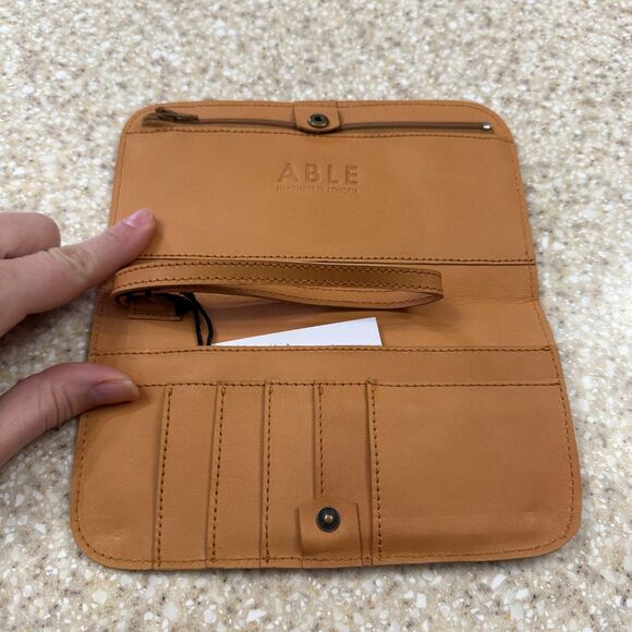 NWT Able Alem Snap Leather Wallet in Cognac - Picture 2 of 7